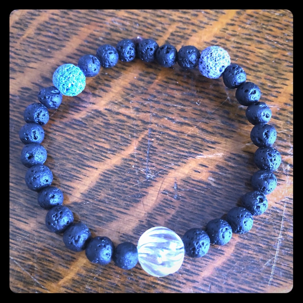 Handmade lava beads bracelet